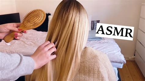 asmr hair brushing|woman brushing hair asmr video.